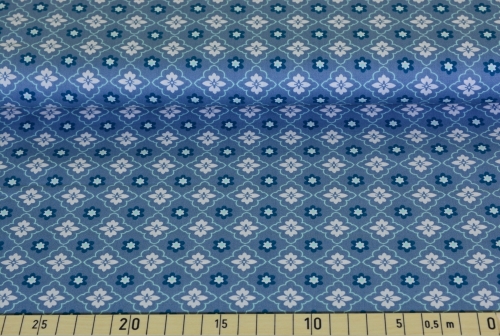 Baumwolle "Sunday" Blumen Muster blau